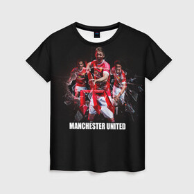 Женская футболка 3D с принтом Manchester united , 100% полиэфир ( синтетическое хлопкоподобное полотно) | прямой крой, круглый вырез горловины, длина до линии бедер | manchester united | англия | манчестер юнайтед | премьер лига | футбол