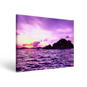 Холст прямоугольный с принтом Закат , 100% ПВХ |  | закат | море | пейзаж | фиолетовый