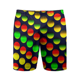 Мужские шорты 3D спортивные с принтом Горошек ,  |  | круги | паттерн | точки | цветной | яркий