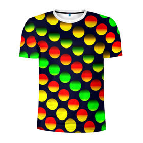 Мужская футболка 3D спортивная с принтом Горошек , 100% полиэстер с улучшенными характеристиками | приталенный силуэт, круглая горловина, широкие плечи, сужается к линии бедра | круги | паттерн | точки | цветной | яркий