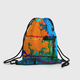 Рюкзак-мешок 3D с принтом Краска , 100% полиэстер | плотность ткани — 200 г/м2, размер — 35 х 45 см; лямки — толстые шнурки, застежка на шнуровке, без карманов и подкладки | кирпич | мазня | стена | цветной | яркий