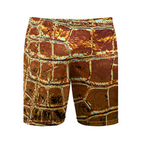 Мужские шорты 3D спортивные с принтом Золотая кожа ,  |  | металлик | текстура