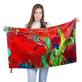 Флаг 3D с принтом Масляные краски , 100% полиэстер | плотность ткани — 95 г/м2, размер — 67 х 109 см. Принт наносится с одной стороны | абстракция | абстракция красок | арт | краска | мазки | цветные