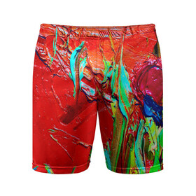 Мужские шорты 3D спортивные с принтом Масляные краски ,  |  | Тематика изображения на принте: абстракция | абстракция красок | арт | краска | мазки | цветные