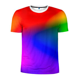 Мужская футболка 3D спортивная с принтом Радуга , 100% полиэстер с улучшенными характеристиками | приталенный силуэт, круглая горловина, широкие плечи, сужается к линии бедра | абстракция | абстракция красок | цветные