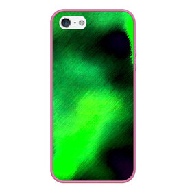 Чехол силиконовый для Телефон Apple iPhone 5/5S с принтом Заштриховка , Силикон | Область печати: задняя сторона чехла, без боковых панелей | зеленый | разводы | черный