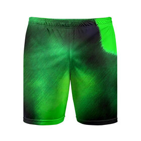 Мужские шорты 3D спортивные с принтом Заштриховка ,  |  | Тематика изображения на принте: зеленый | разводы | черный