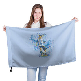 Флаг 3D с принтом Лео Месси , 100% полиэстер | плотность ткани — 95 г/м2, размер — 67 х 109 см. Принт наносится с одной стороны | barselona | messi | аргентина | барселона | месси | футбол