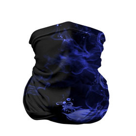 Бандана-труба 3D с принтом Дым , 100% полиэстер, ткань с особыми свойствами — Activecool | плотность 150‒180 г/м2; хорошо тянется, но сохраняет форму | Тематика изображения на принте: синий | цветок | черный