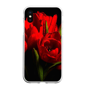 Чехол для iPhone XS Max матовый с принтом Тюльпаны , Силикон | Область печати: задняя сторона чехла, без боковых панелей | букет | красота | поле | природа | тюльпаны | цветы