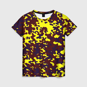 Женская футболка 3D с принтом Полевой(пиксели) , 100% полиэфир ( синтетическое хлопкоподобное полотно) | прямой крой, круглый вырез горловины, длина до линии бедер | camo | камо | камуфляж | цветной | яркий