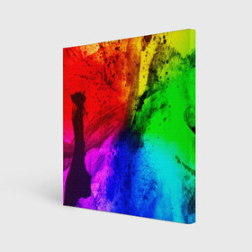Холст квадратный с принтом Grunge paint , 100% ПВХ |  | абстракция | абстракция красок | арт | брызги | краска | цветные
