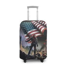 Чехол для чемодана 3D с принтом Homefront: The Revolution , 86% полиэфир, 14% спандекс | двустороннее нанесение принта, прорези для ручек и колес | america | homefront | revolution | usa | америка | революция | сша | хоумфронт