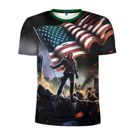 Мужская футболка 3D спортивная с принтом Homefront: The Revolution , 100% полиэстер с улучшенными характеристиками | приталенный силуэт, круглая горловина, широкие плечи, сужается к линии бедра | america | homefront | revolution | usa | америка | революция | сша | хоумфронт