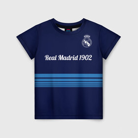 Детская футболка 3D с принтом FC Real Madrid , 100% гипоаллергенный полиэфир | прямой крой, круглый вырез горловины, длина до линии бедер, чуть спущенное плечо, ткань немного тянется | 