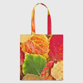 Сумка 3D повседневная с принтом Осень , 100% полиэстер | Плотность: 200 г/м2; Размер: 34×35 см; Высота лямок: 30 см | берёза | дары осени | жёлтый | зелёный | золотой | краски | красный | красота | листва | листья | наряд | оранжевый | осень | осина | покров | природа