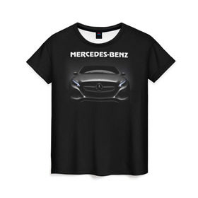 Женская футболка 3D с принтом Мерседес , 100% полиэфир ( синтетическое хлопкоподобное полотно) | прямой крой, круглый вырез горловины, длина до линии бедер | Тематика изображения на принте: mercedes benz | авто | автомобиль | мерседес