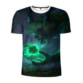 Мужская футболка 3D спортивная с принтом Лесной дух , 100% полиэстер с улучшенными характеристиками | приталенный силуэт, круглая горловина, широкие плечи, сужается к линии бедра | Тематика изображения на принте: арт | волшебство | дерево | лесной дух | сфера