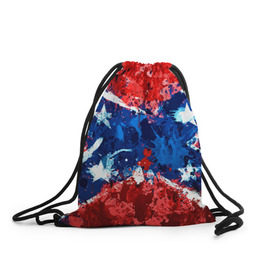 Рюкзак-мешок 3D с принтом Флаг , 100% полиэстер | плотность ткани — 200 г/м2, размер — 35 х 45 см; лямки — толстые шнурки, застежка на шнуровке, без карманов и подкладки | Тематика изображения на принте: звезды | конфедерация | краска | красный | флаг