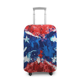 Чехол для чемодана 3D с принтом Флаг , 86% полиэфир, 14% спандекс | двустороннее нанесение принта, прорези для ручек и колес | звезды | конфедерация | краска | красный | флаг