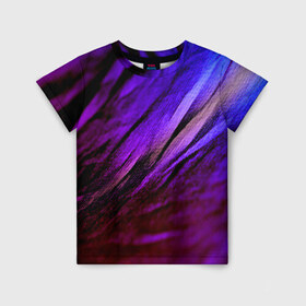 Детская футболка 3D с принтом Фиолетовый , 100% гипоаллергенный полиэфир | прямой крой, круглый вырез горловины, длина до линии бедер, чуть спущенное плечо, ткань немного тянется | Тематика изображения на принте: волна | текстура | фиолетовый