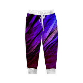 Детские брюки 3D с принтом Фиолетовый , 100% полиэстер | манжеты по низу, эластичный пояс регулируется шнурком, по бокам два кармана без застежек, внутренняя часть кармана из мелкой сетки | волна | текстура | фиолетовый