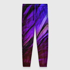 Женские брюки 3D с принтом Фиолетовый , полиэстер 100% | прямой крой, два кармана без застежек по бокам, с мягкой трикотажной резинкой на поясе и по низу штанин. В поясе для дополнительного комфорта — широкие завязки | волна | текстура | фиолетовый