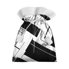 Подарочный 3D мешок с принтом Линии , 100% полиэстер | Размер: 29*39 см | белый | геометрия | черный