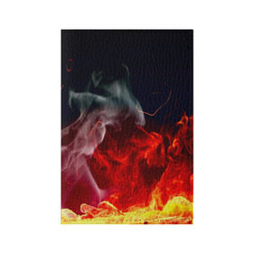 Обложка для паспорта матовая кожа с принтом Огонь , натуральная матовая кожа | размер 19,3 х 13,7 см; прозрачные пластиковые крепления | Тематика изображения на принте: fire | красный | пожар | черный