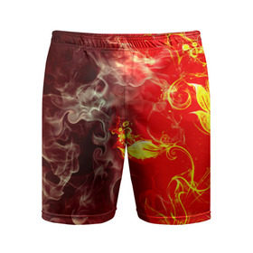 Мужские шорты 3D спортивные с принтом Цветок в огне ,  |  | дым | пламя