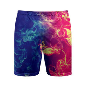 Мужские шорты 3D спортивные с принтом Цветок в огне 2 ,  |  | дым | красный | пламя | черный