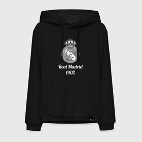 Мужская толстовка хлопок с принтом FC Real Madrid , френч-терри, мягкий теплый начес внутри (100% хлопок) | карман-кенгуру, эластичные манжеты и нижняя кромка, капюшон с подкладом и шнурком | 