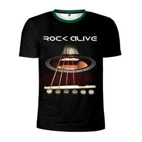 Мужская футболка 3D спортивная с принтом ROCK ALIVE , 100% полиэстер с улучшенными характеристиками | приталенный силуэт, круглая горловина, широкие плечи, сужается к линии бедра | rock | рок | рок жив | рок музыка | русский рок