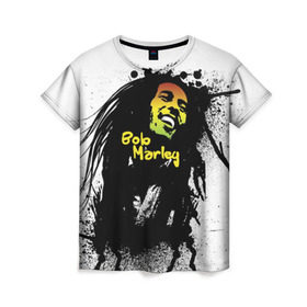 Женская футболка 3D с принтом Bob Marley , 100% полиэфир ( синтетическое хлопкоподобное полотно) | прямой крой, круглый вырез горловины, длина до линии бедер | Тематика изображения на принте: bob marley | боб марли | музыка | регги | ямайка