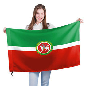 Флаг 3D с принтом Татарстан , 100% полиэстер | плотность ткани — 95 г/м2, размер — 67 х 109 см. Принт наносится с одной стороны | казань | республика | татарин | татарка