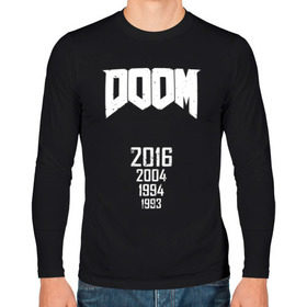 Мужской лонгслив хлопок с принтом Doom 2016 , 100% хлопок |  | 2016 | doom | дум | игра | игры | кровь | череп | черепа
