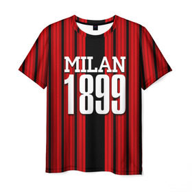 Мужская футболка 3D с принтом Милан 1899 , 100% полиэфир | прямой крой, круглый вырез горловины, длина до линии бедер | ac milan | milan | милан | спорт | фк | фк милан | футбол | футбольный клуб
