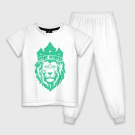 Детская пижама хлопок с принтом One King , 100% хлопок |  брюки и футболка прямого кроя, без карманов, на брюках мягкая резинка на поясе и по низу штанин
 | king | leo | король | крутой | лев | рисунок