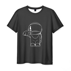 Мужская футболка 3D с принтом Космонавт 5 , 100% полиэфир | прямой крой, круглый вырез горловины, длина до линии бедер | astro | moon | space monkey | star | stars | астронавт | звезды | земля | космонавт | космос | луна | скафандр