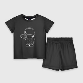 Детский костюм с шортами 3D с принтом Космонавт 5 ,  |  | astro | moon | space monkey | star | stars | астронавт | звезды | земля | космонавт | космос | луна | скафандр
