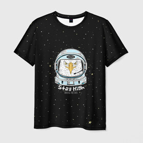 Мужская футболка 3D с принтом Космонавт 7 , 100% полиэфир | прямой крой, круглый вырез горловины, длина до линии бедер | astro | moon | space monkey | star | stars | астронавт | животные | звезды | земля | космонавт | космос | луна | скафандр