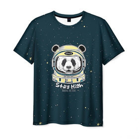 Мужская футболка 3D с принтом Космонавт 8 , 100% полиэфир | прямой крой, круглый вырез горловины, длина до линии бедер | astro | moon | space monkey | star | stars | астронавт | животные | звезды | земля | космонавт | космос | луна | скафандр
