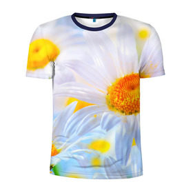 Мужская футболка 3D спортивная с принтом Ромашки , 100% полиэстер с улучшенными характеристиками | приталенный силуэт, круглая горловина, широкие плечи, сужается к линии бедра | Тематика изображения на принте: красота | поле | природа | ромашка | цветы