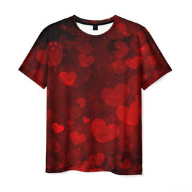 Мужская футболка 3D с принтом Сердечко , 100% полиэфир | прямой крой, круглый вырез горловины, длина до линии бедер | 14 февраля | красная | любовь | сердце