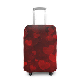 Чехол для чемодана 3D с принтом Сердечко , 86% полиэфир, 14% спандекс | двустороннее нанесение принта, прорези для ручек и колес | 14 февраля | красная | любовь | сердце