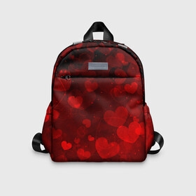 Детский рюкзак 3D с принтом Сердечко , 100% полиэстер | лямки с регулируемой длиной, сверху петелька, чтобы рюкзак можно было повесить на вешалку. Основное отделение закрывается на молнию, как и внешний карман. Внутри дополнительный карман. По бокам два дополнительных кармашка | Тематика изображения на принте: 14 февраля | красная | любовь | сердце