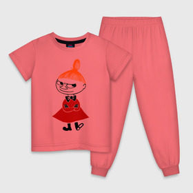 Детская пижама хлопок с принтом Малышка Мю , 100% хлопок |  брюки и футболка прямого кроя, без карманов, на брюках мягкая резинка на поясе и по низу штанин
 | муми тролль