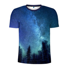 Мужская футболка 3D спортивная с принтом Космос , 100% полиэстер с улучшенными характеристиками | приталенный силуэт, круглая горловина, широкие плечи, сужается к линии бедра | space | галактика | звёзды | космос | небо | ночное небо | ночь | северное сияние