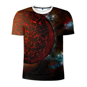 Мужская футболка 3D спортивная с принтом Вселенная , 100% полиэстер с улучшенными характеристиками | приталенный силуэт, круглая горловина, широкие плечи, сужается к линии бедра | взрыв | вселенная | гравитация | космос | лава | планета