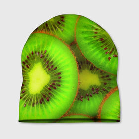 Шапка 3D с принтом Киви , 100% полиэстер | универсальный размер, печать по всей поверхности изделия | 3д | зеленая | киви | красота | фрукт